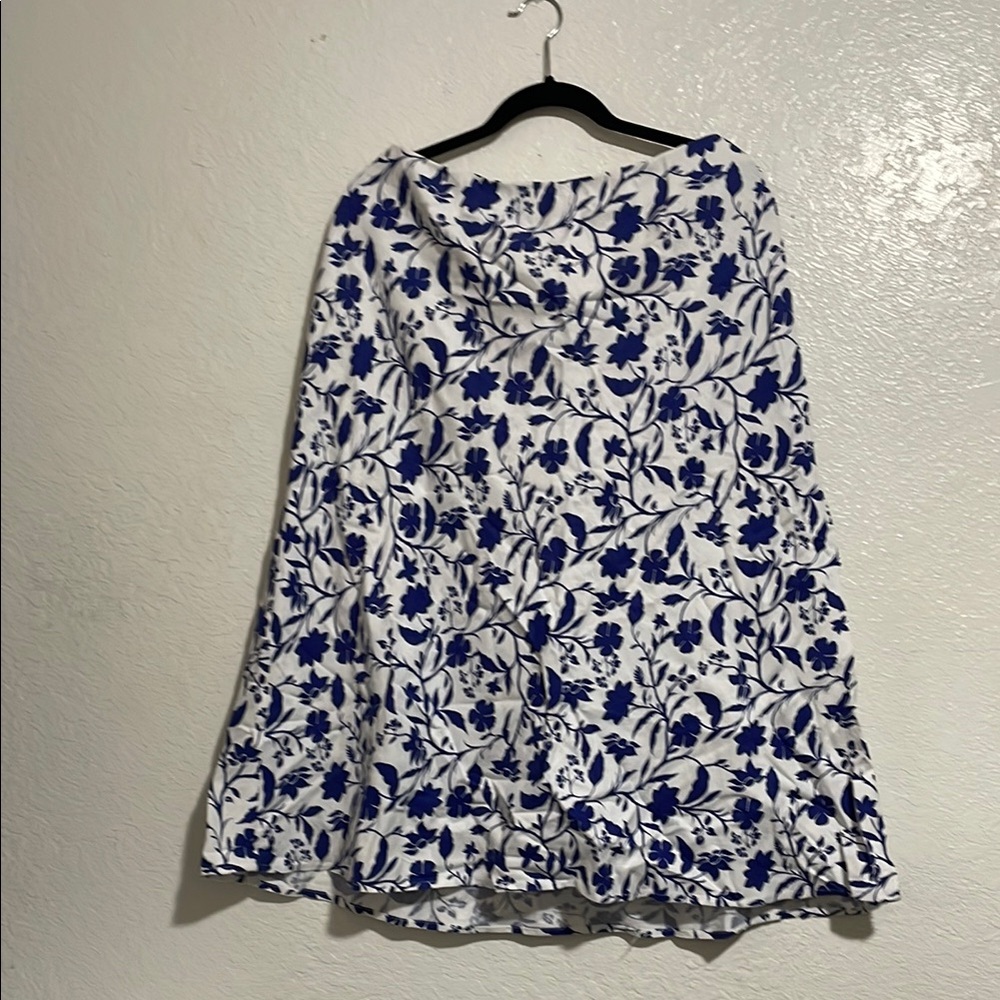 Free Assembly Chic Blue Floral A-Line Skirt NWT